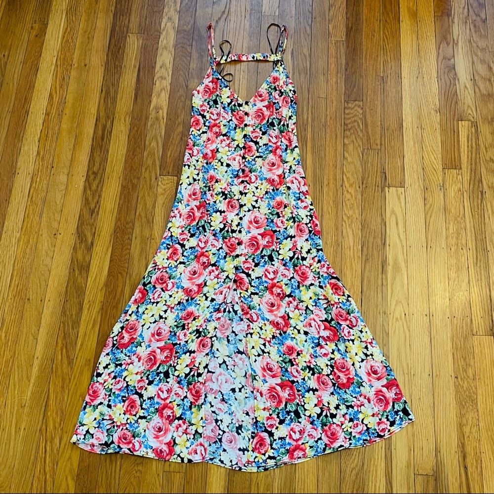 Forever 21 Button front floral maxi dress